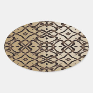 MVB X Lace Pattern Sticker- Champagne & Brown Oval Sticker
