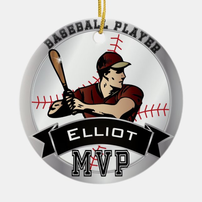 MVP Baseball ⚾ Player Ceramic Ornament (Front)