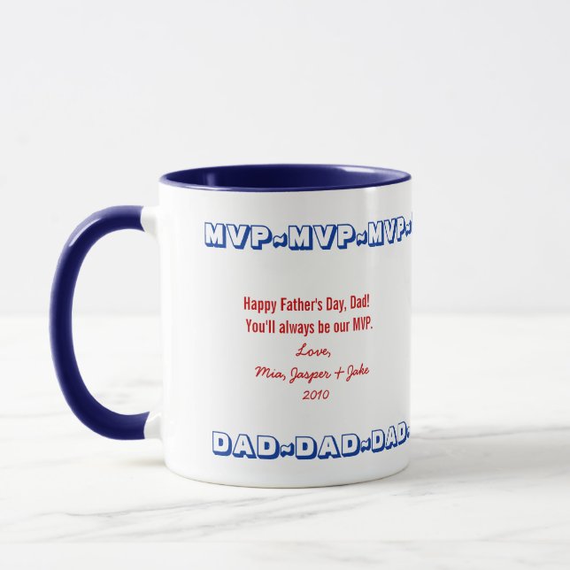 MVP DAD personalized Father's Day mug (Left)