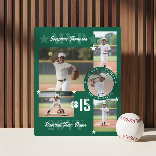 MVP End of Season Baseball Player Photo Collage Plaque (MVP End of Season Baseball Player Photo Collage Plaque)
