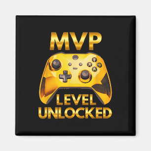 Mvp Level Unlocked Video Game Player Gold Gaming C Magnet