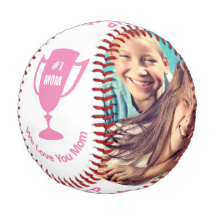 MVP Mom Pink Personalized Photos Baseball