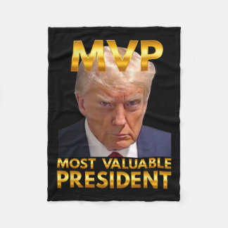 Mvp Most Valuable President Donald Trump New Golde Fleece Blanket