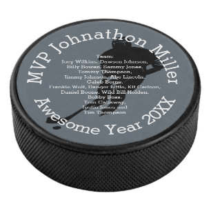 MVP Personalize with Name or Nickname & Team Names Hockey Puck