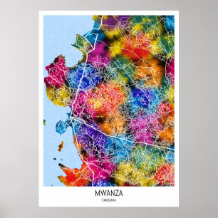 Mwanza Tanzania City Map Poster