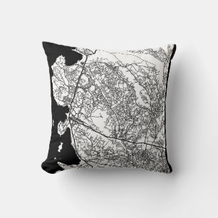 Mwanza Tanzania City Map Throw Pillow