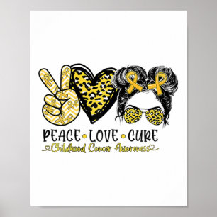 Mwpp Leopard Peace Love Cure Childhood Cancer Awar Poster