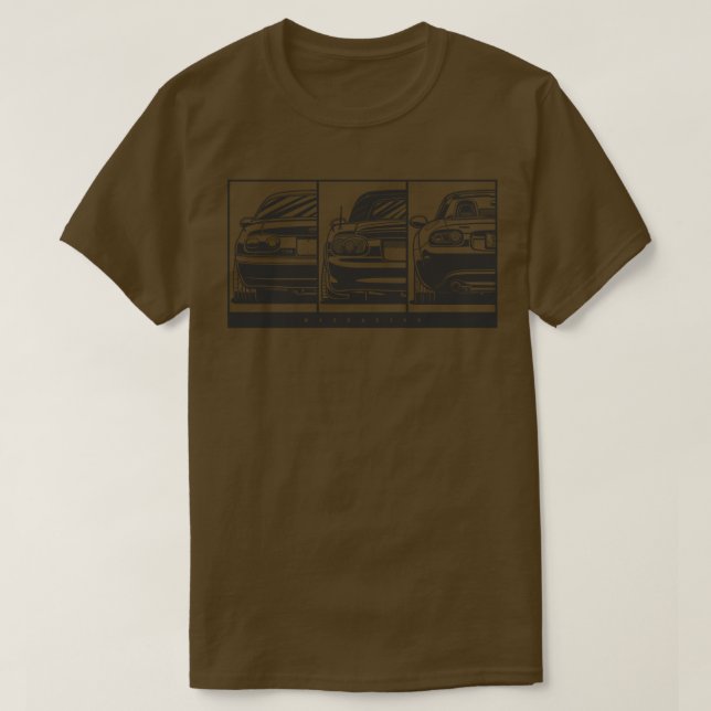 MX5 Miata Generations 1 T-Shirt (Design Front)