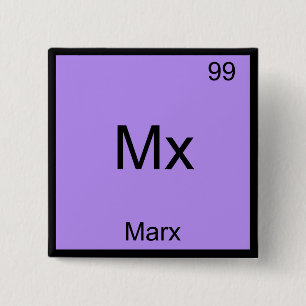 Mx - Marx Funny Element Chemistry Symbol T-Shirt 2 Inch Square Button