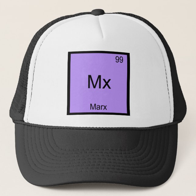 Mx - Marx Funny Element Chemistry Symbol T-Shirt Trucker Hat (Front)