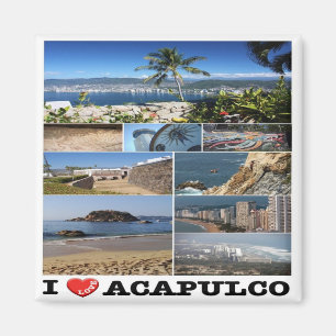 MX - Mexico - Acapulco - I Love - Collage Magnet