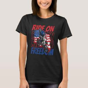 Mx Motocross Us Flag Bike Biker - Dirt Biking 4th  T-Shirt