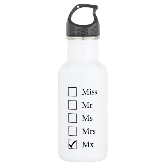 Mx Title (Five Options) Water Bottle (Front)