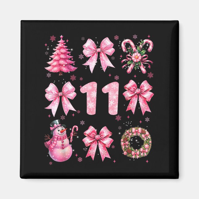 My 11th Birthday Nk Santa Coquette Snowman 11 Year Magnet (Front)