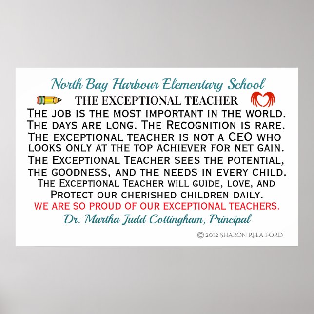 My 1 Day SALE: The Exceptional Teacher Poster (Front)