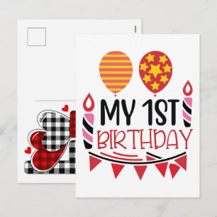 my 1st Birthday 2026  Holiday Postcard