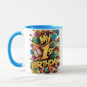 My 1st Birthday Cookies Cake And Balloons Mug