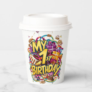 My 1st Birthday Cookies Cake And Balloons  Paper Cups