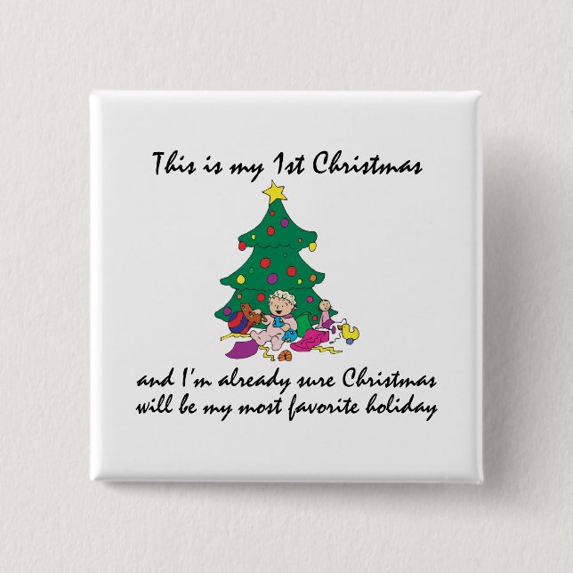 My 1st Christmas 2 Inch Square Button (Front)