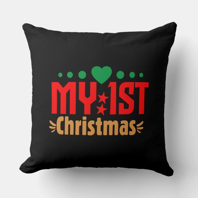 My 1st Christmas-39723 Throw Pillow (Front)
