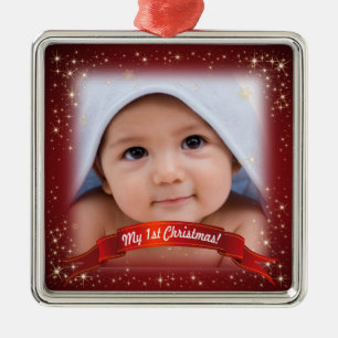 My 1st Christmas! - Add your photo! Metal Ornament