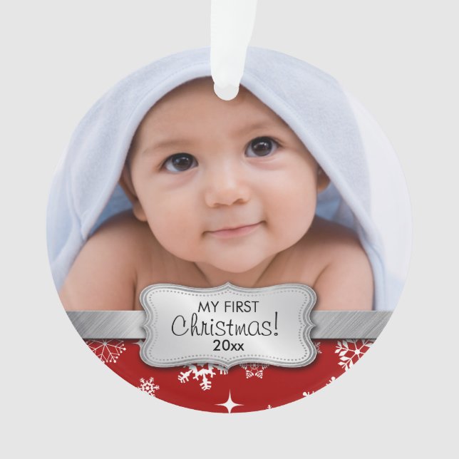 My 1st Christmas - Add your photo Ornament (Front)