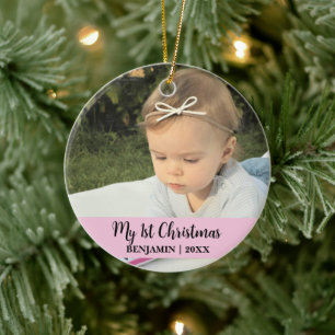 My 1st christmas baby photo ceramic ornament