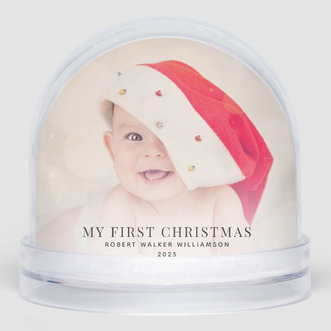 My 1st Christmas Baby Photos Custom Snowglobe (Front)