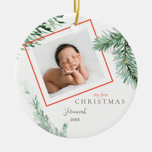  My 1st Christmas Child Photo  Ceramic Ornament (Front)