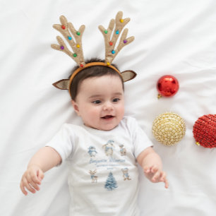 My 1st Christmas Custom Baby Girl Woodland Bodysuit