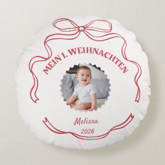 My 1st Christmas Round Pillow for Baby, Girl