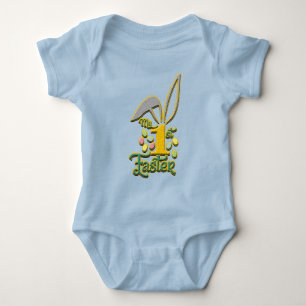 My 1st Easter Baby Unisex Blue Bodysuit - Easter