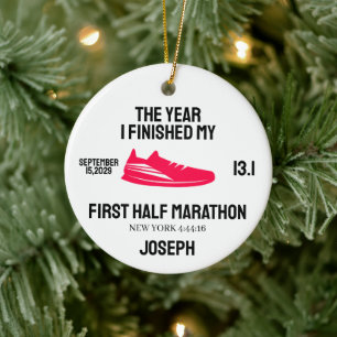 My 1st Half Marathon Runner First Running Sports Ceramic Ornament