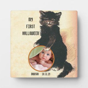 My 1st HALLOWEEN Baby Photo Black Cat Plaque