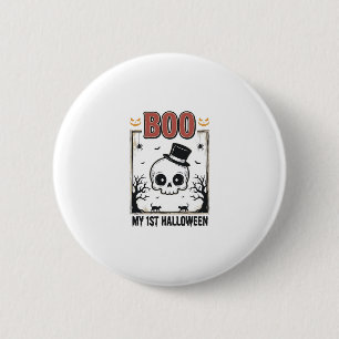 My 1st Halloween Baby Skull Vintage Engraving Shir 2 Inch Round Button