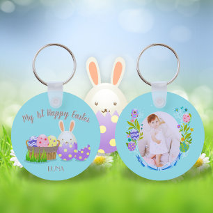 My 1st Happy Easter Circle Keychain