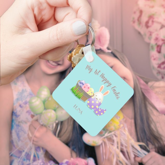 My 1st Happy Easter Square Keychain (My 1st Happy Easter Square Keychain)