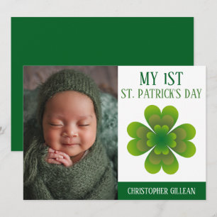 My 1st St Patrick's Day Baby Photo Shamrocks  Holiday Card