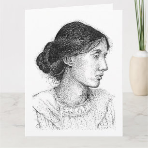 My 2004 ink drawing of Virginia Woolf card  