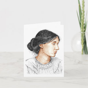 My 2004 ink drawing of Virginia Woolf card