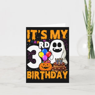 My 3rd Birthday Ghost Pumpkin Halloween Party 3 Ye Card