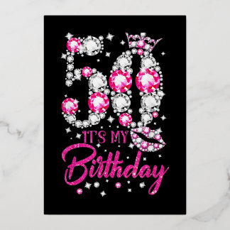 My 50th Birthday Queen Foil Holiday Card