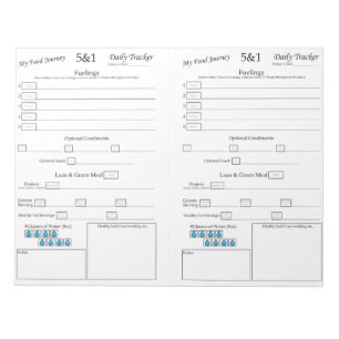My 5 - 1 Food Tracker Notepad