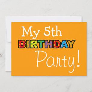 My 5th birthday party invitation