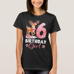 My 6th Birthday Girl Rudolph Nk Coquette 6 Years O T-Shirt