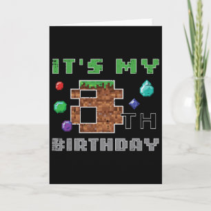 My 8th Birthday Pixel 8 Gamer Video Gaming Boys Ki Card