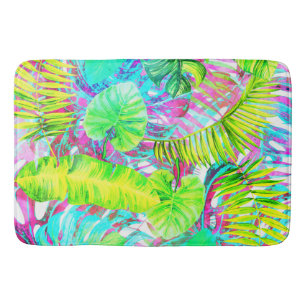 My abstract colourful aloha foliage garden bath mat
