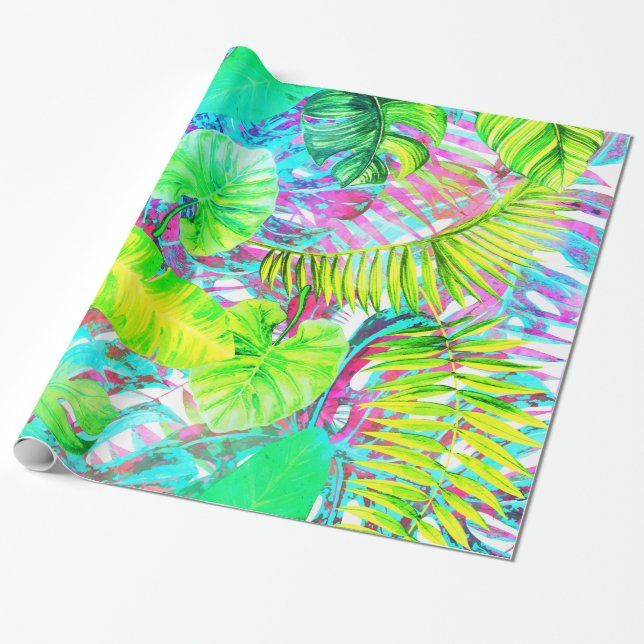 My abstract colourful aloha foliage garden wrapping paper (Unrolled)