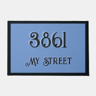 My Address on a Blue Doormat