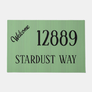 My Address on a Green DoorMat